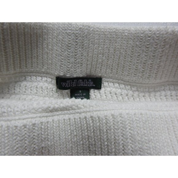 Wild Fable Skirt Small White Red Floral Embroidered Knit Crochet Mini Skirt Trop - Picture 3 of 8